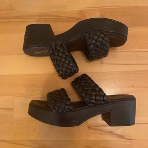 Seychelles Black Chunky Braided Sandals